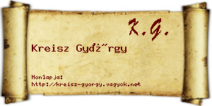 Kreisz György névjegykártya